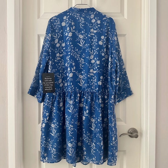 Tuckernuck Limoges Blue Floral Royal Shirt Dress Women’s Size XXL NWT - Picture 8 of 13